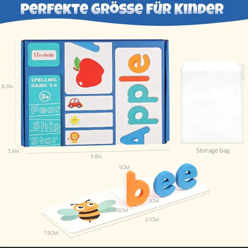 لعبة مسطرة الكلمات الخشبية، تعليم الحروف والتهجئة بأسلوب ممتع