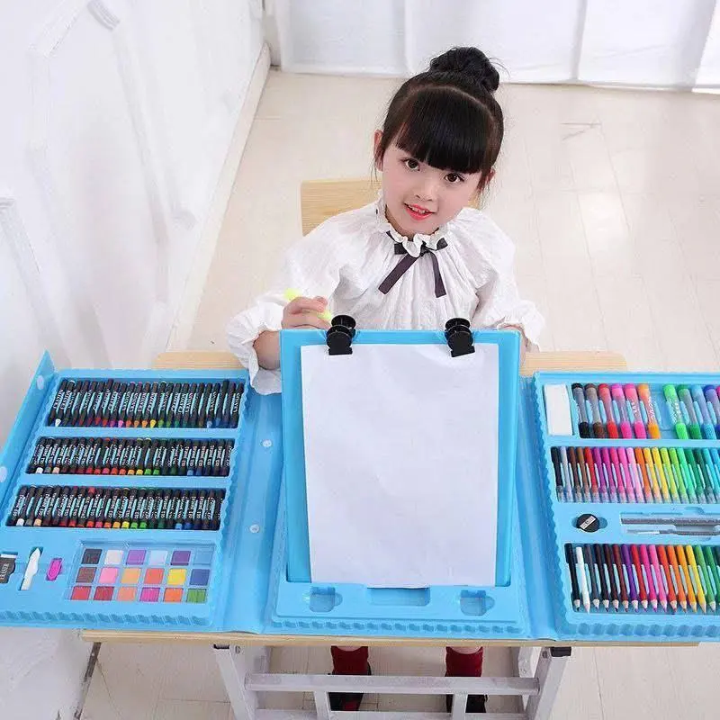 حقيبة الرسم المتكاملة 208 قطعة، استديو فني متكامل في متناول يدك