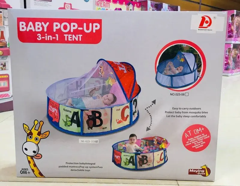 بيت الكرات المرح 3 في 1، خيمة نفق وملعب آمن لمغامرات طفلك