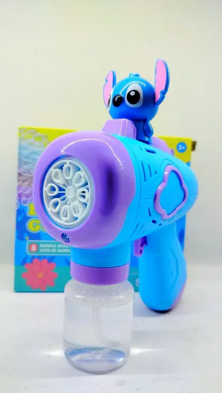 مسدس الفقاعات المضيء بشخصية ستيتش، متعة لا تنتهي مع الأضواء والفقاعات الملونة