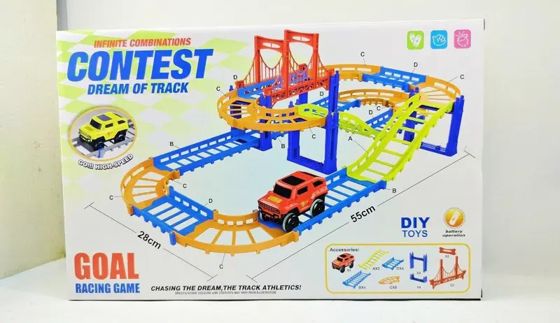 تراك سيارات المغامرات، مع سيارة جيب بمؤثرات ضوئية وقابل للتفكيك