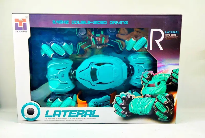 سيارة السباق البهلوانية الذكية، بالتحكم المزدوج الريمود والساعه ومقاومة للصدمات