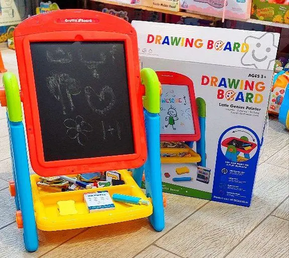 سبورة الأطفال المزدوجة مع حامل وإكسسوارات