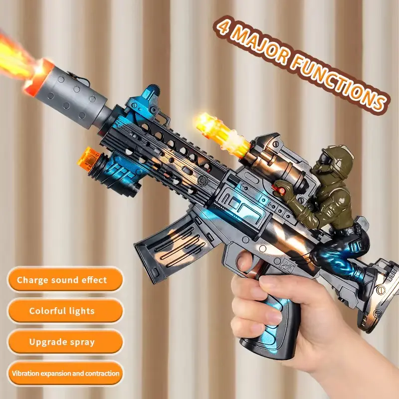 بندقية الفقاعات المضيئة مع تأثيرات الدخان