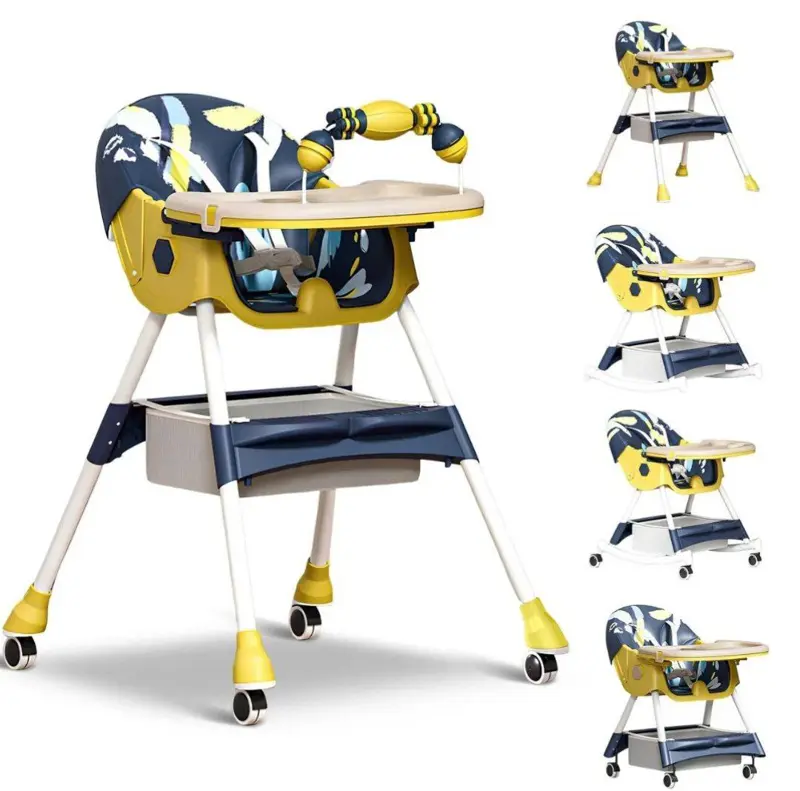 كرسي الطعام المتعدد الوظائف: هزاز وبار ألعاب