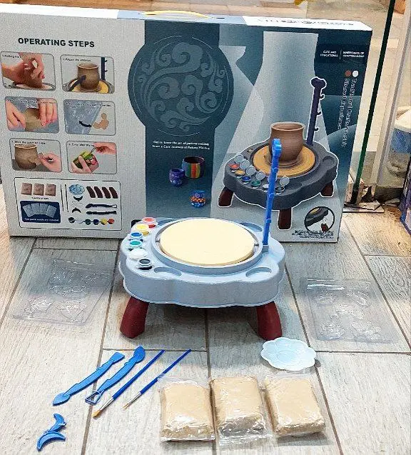 مجموعة عجلة الفخار الإبداعية للأطفال