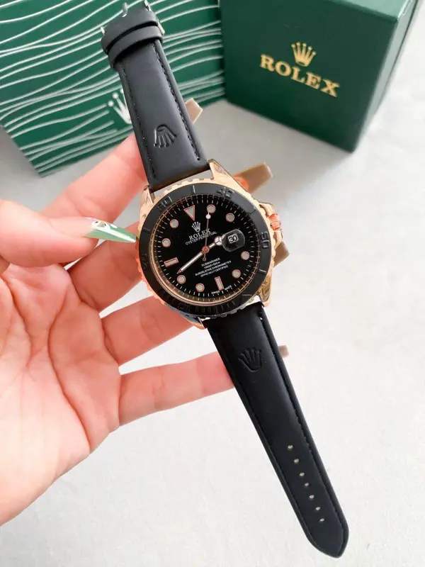 ساعة رولكس أدلر جلد رجالي