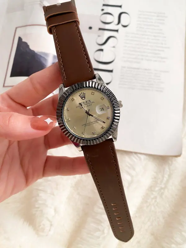 ساعة رولكس سفنكس جلد رجالي