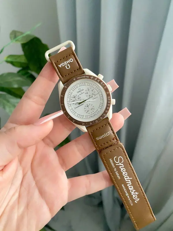 ساعة أوميجا سكاي لاين جلد أسود