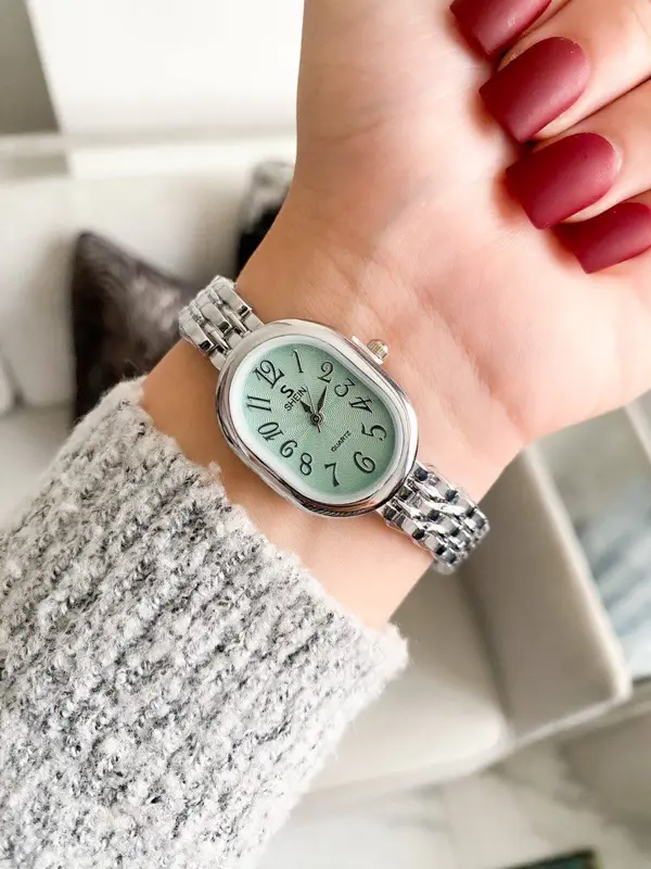 ساعة شين أنسيال إصدار فضي لامع حريمي