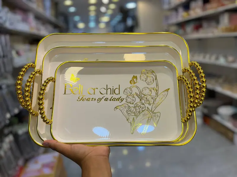 طقم صواني "روز بابلز" البلاستيك للتقديم