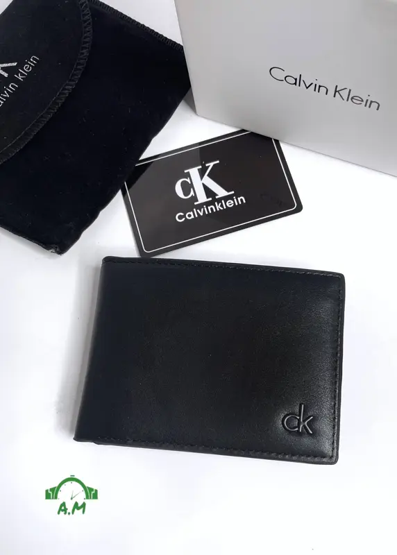 محفظة كالفن كلاين جلد طبيعي اصلي للرجال