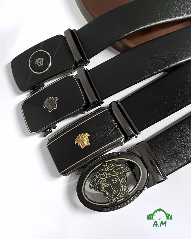 حزام فرساتشي رجالي بإبزيم أيقوني اوريجينال