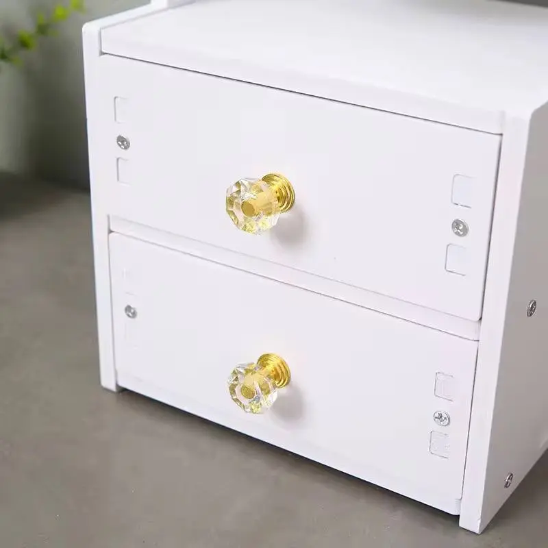 مرآة مكياج بتصميم "أذني قطة" مع منظم تخزين