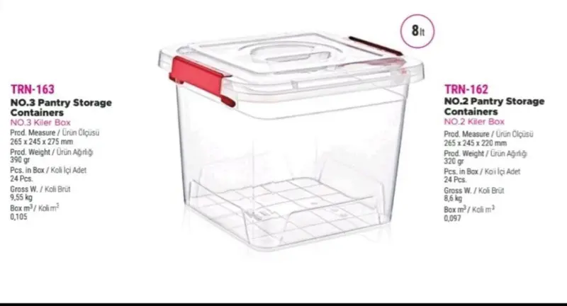 علبة تخزين طعام "كلبس" بغطاء محكم 8 لتر