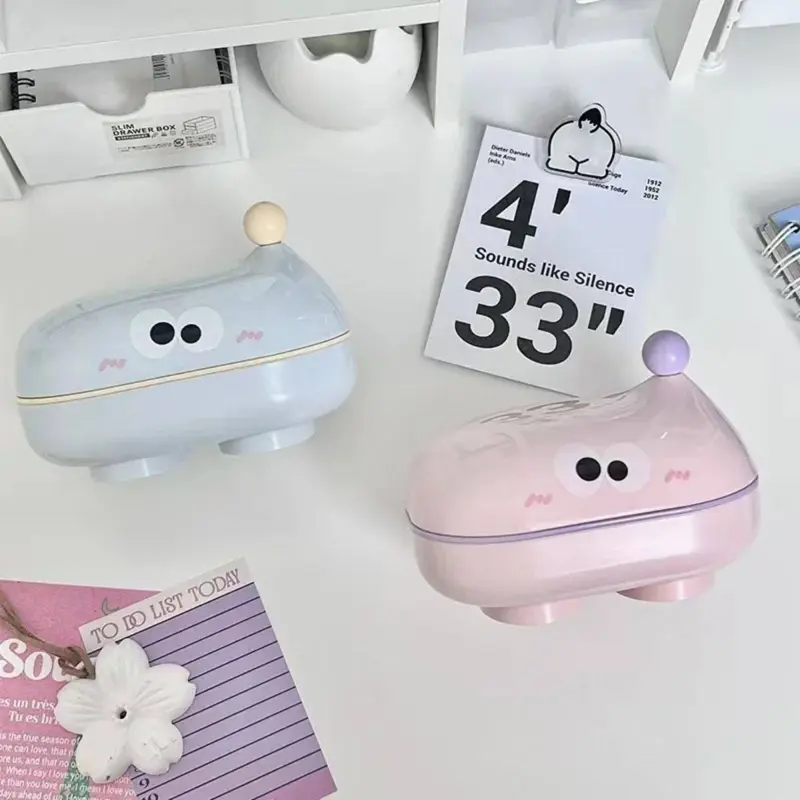 صبانة بلاستيكية بغطاء بتصاميم كرتونية مرحة