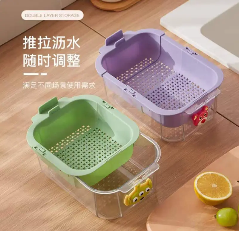 بولة وصفاية أكريليك مبتكرة بتصميم "الدبدوب" اللطيف (قطعتان)