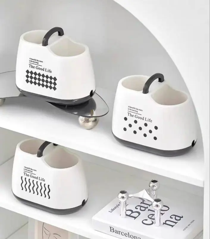 مصفاة حوض مطبخ ستانلس ستيل (تصميم عملي 2 عين)