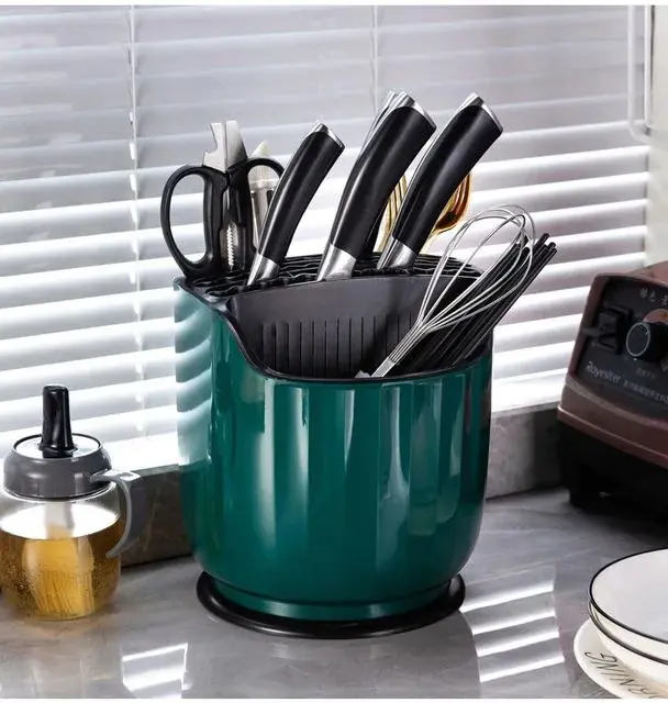 منظم متعدد الاستخدامات دوار 360 درجة (صفاية معالق وحامل أدوات بلاستيك)