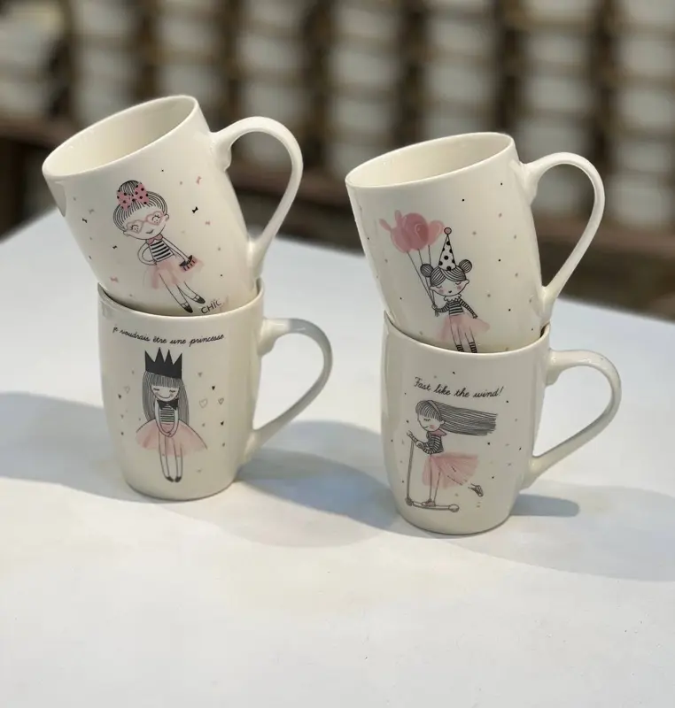 طقم مجات بورسلين مستورد – ٤ قطع