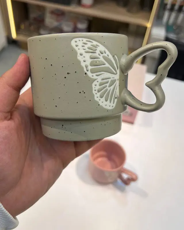 طقم مجات بورسلين فراشة