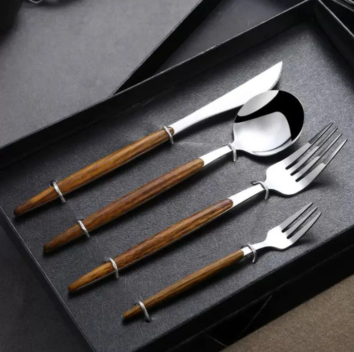 طقم أدوات مائدة فاخر 24 قطعة بتصميم عصري (مستورد)