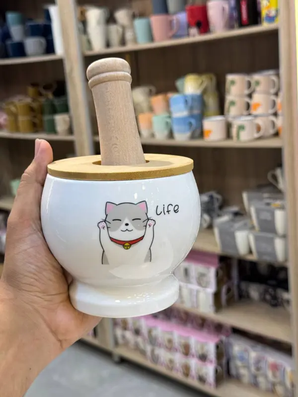 هاون بورسلين مقطّع أنيق