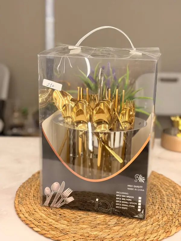 طقم أدوات مائدة ستانلس ستيل 30 قطعة على استاند (جودة 18/8)