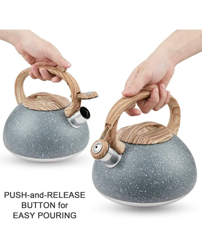 براد شاي جرانيت فاخر بيد وغطاء خشب