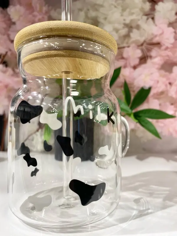 مج الآيس كوفي "البقرة الكيوت" بغطاء خشبي وشاليموه