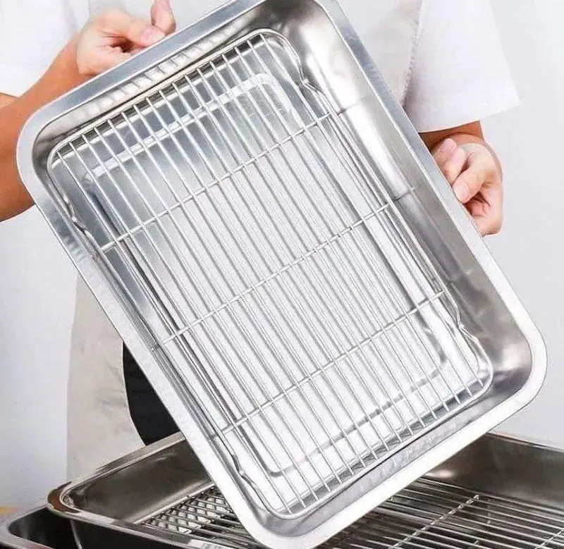 صينية شواء وخبز استانلس ستيل (كوبي إيكيا - مقاس جامبو)