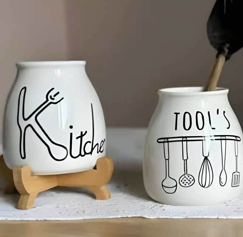 صفاية معالق بورسلين وحامل بامبو