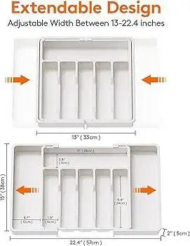 منظم أدوات المطبخ قابل للتوسيع