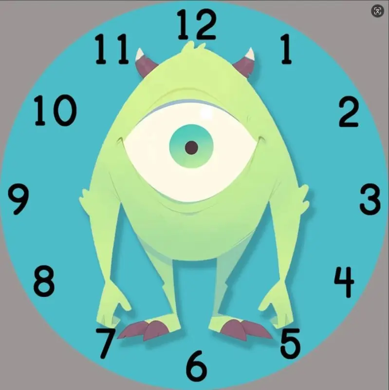 ساعة حائط بتصميم شلبي وكورتي البعبع