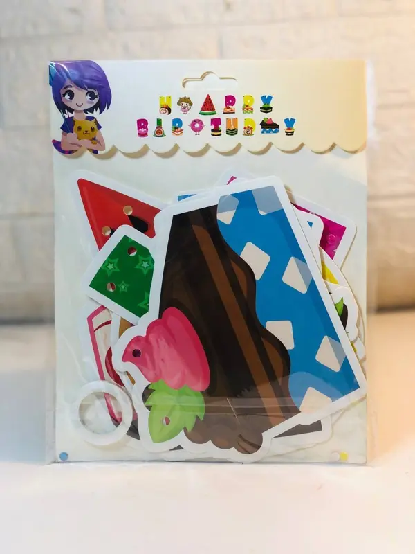 لافتة الاحتفال المبهجة بتصميمات الطعام