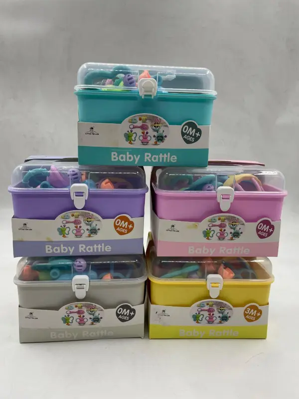 بوكس شخاليل وعضاضات الأطفال، مجموعة آمنة لتنمية الحواس والمهارات