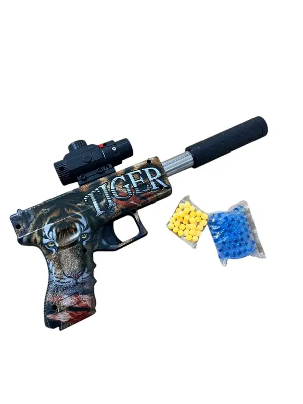مسدس لعبة بالليزر وخرز الجل، تجربة لعب حماسية وممتعة