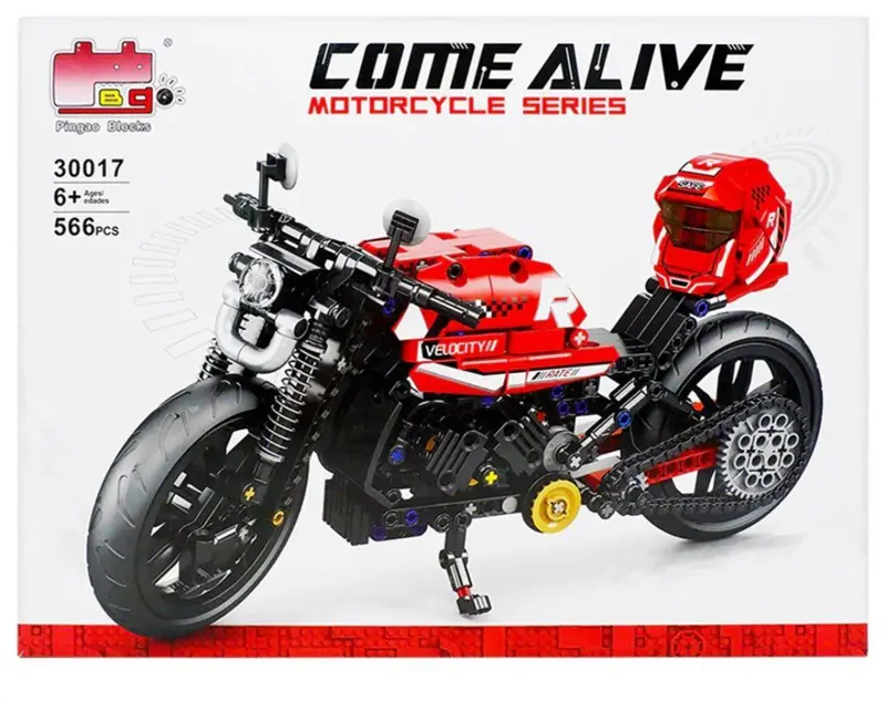 ميكانو دراجة السباق النارية، 566 قطعة تركيب بتفاصيل دقيقة ومقياس 1:18