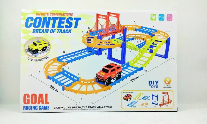 تراك سيارات المغامرات، مع سيارة جيب بمؤثرات ضوئية وقابل للتفكيك