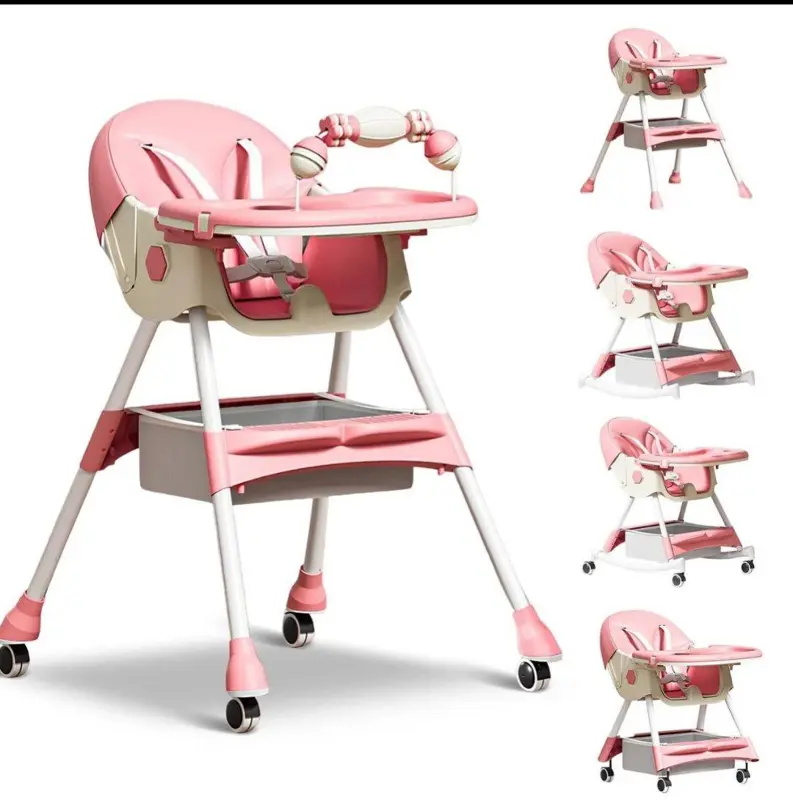 كرسي الطعام المتعدد الوظائف: هزاز وبار ألعاب