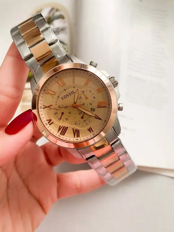 ساعة فوسيل أدريان معدن رجالي