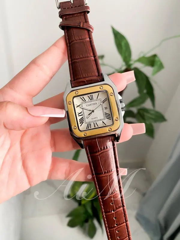ساعة كارتير كلاسيك تانك ستاندرد جلد رجالي