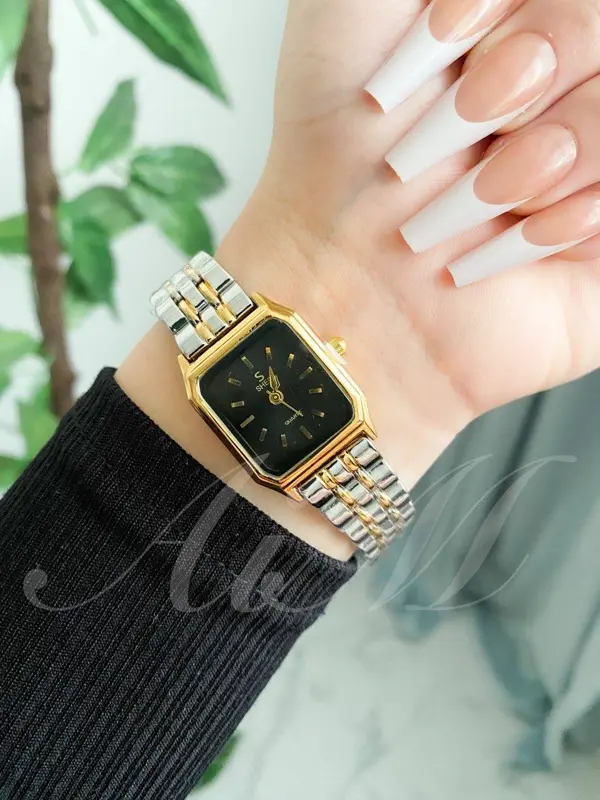 ساعة شين أنسيال إصدار كلاسيك فضي وذهبي حريمي