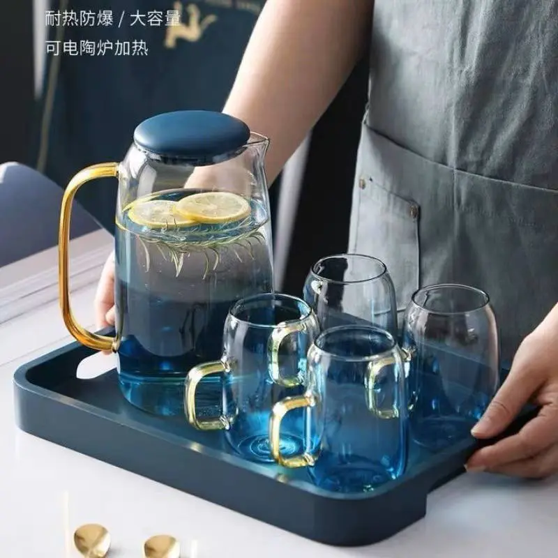 طقم التقديم "نورديك" من الزجاج المقاوم للحرارة بتصميم أزرق متدرج