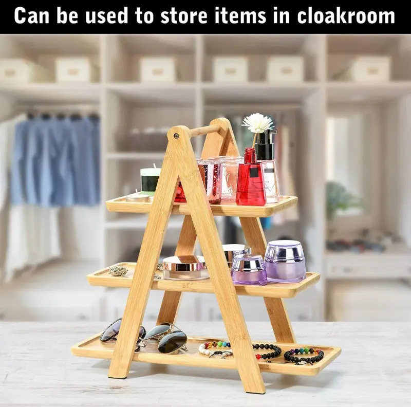 استاند التقديم "روستيك وود" الخشبي بقطعتين متعدد الاستخدام