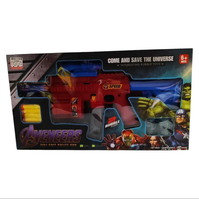 مسدس الفقاعات الموسيقي "4 في 1" بشخصيات كرتونية