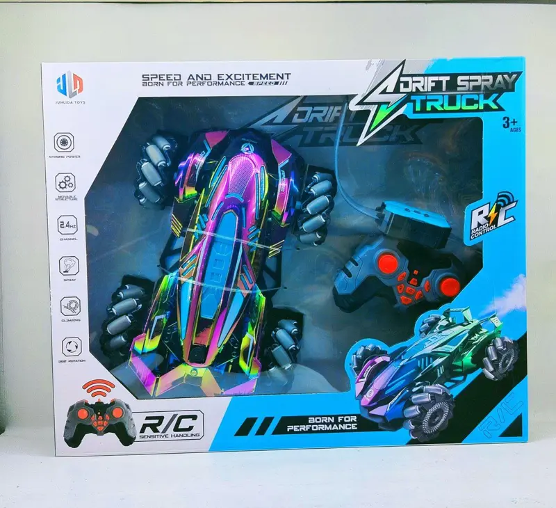 لعبة LELETAM RC بخاخ سيارة بسرعة عالية ومصابيح LED، مركبة على الطرق الوعرة 4WD