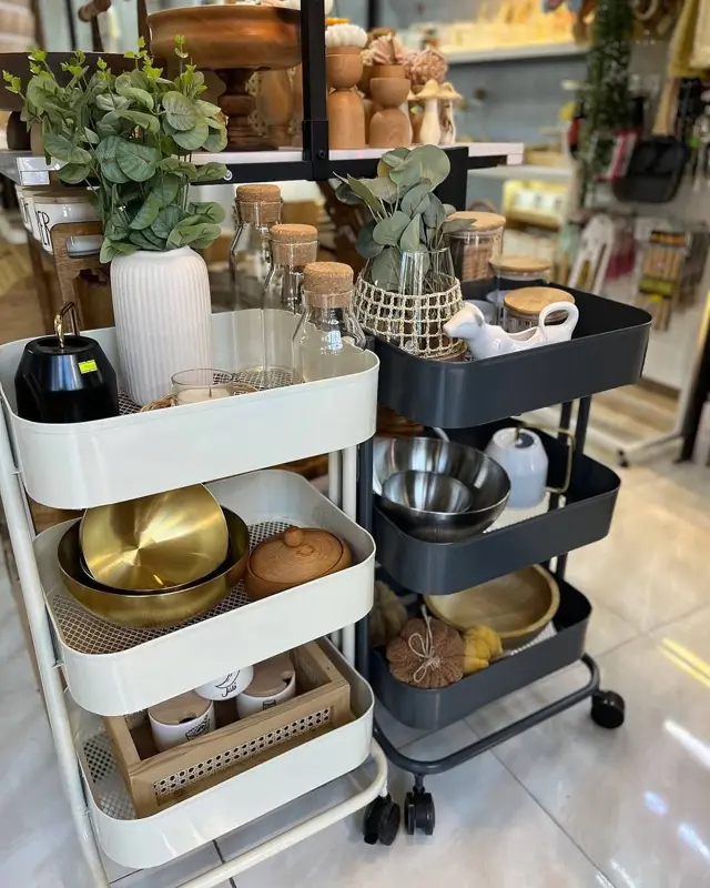 ترولي التخزين المعدني 3 أدوار متعدد الاستخدامات