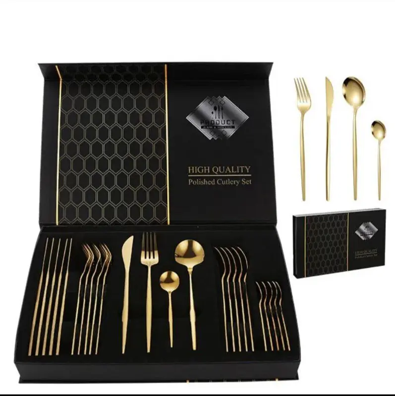 طقم ملاعق ستانلس ستيل 24 قطعة فاخر