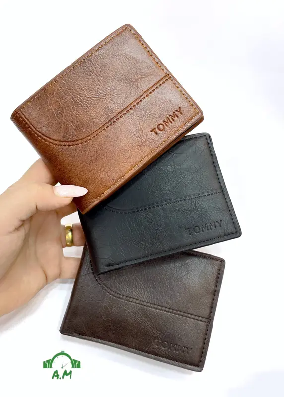 محفظه تومي جلد طبيعي رجالي